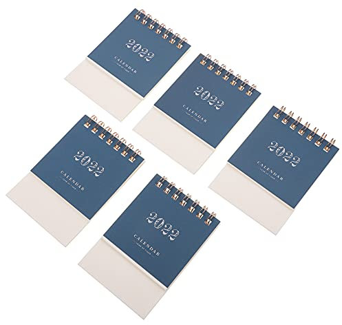 STOBOK 5 Stück 2022 Tischkalender 2022 Faltkalender Desktop-kalender 2021-2022 Aufstellbarer Tischkalender Desktop-flip-kalender Kleiner Tischkalender Büro Halterung Karikatur Papier