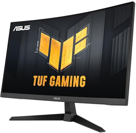 ASUS TUF Gaming VG27WQ3B Monitor Curvo 27, Quad HD VA (2560x1440), 0,5 ms (GTG), 180Hz, Tecnologia Extreme Low Motion Blur, FreeSync, 90% DCI-P3, Nero