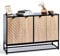 VonHaus Sideboard - Modern Storage Cabinet with 4 Doors & Shelf - Industrial Black Framed Storage Unit with Large Top Surface & Metal Legs - Living Room Cabinet - for Lounge, Hallway - Dalton