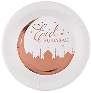 Santex - Juego de 10 platos orientales Eid Mubarak (22,5 cm)