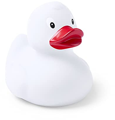 Badeente aus Gummi, lustige Farben, wasser- und schmutzabweisend, ideal für das Babybad, ab 6 Monaten (weiß)