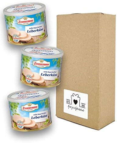 Fleischwerke Zimmermann Leberkäse in der Dose (3er Pack/Bundle / 3 x 200g) ideal zur Vorratshaltung und für den schnellen Genuss