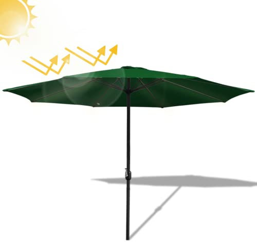 Joparri Parasol de jardin Inclinable Vert Ø270 cm Avec manivelle Protection UV 50+, Aluminium, Imperméable, pour Exterieur Jardin, terrasse, Balcon