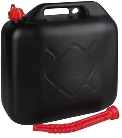 Jerrycanshop - Kraftstoff Kanister 20L Kunststoff (HDPE) - Benzinkanister, Dieselkanister, UN Kanister - 20 Liter - Schwarz - Inklusive Ausgießer