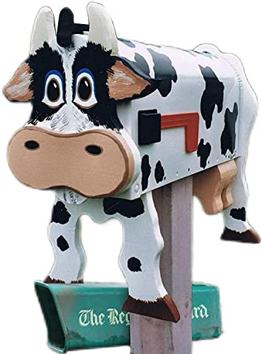 Kuh-Briefkasten, handgefertigt, individueller Metall-Kuh-Briefkasten, kreativer personalisierter Briefkasten, Bauernhoftier-Briefkästen für Kuhhof und Gartendekoration im Freien (2 x A)