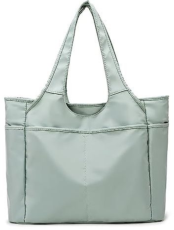 Vllcsla Bolsa de Viaje Mujer Pequeña 42x30x18cm, Bolsa de Fin de Semana 22.68L, Bolsa de Gimnasio con Bolsillos Múltiples, Bolsa de Lona Impermeable y Resistente al Desgarro (Verde)