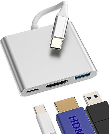 Adaptateur USB C vers USB 3.0 HDMI Thunderbolt 4(3en1) Hub USB-C Chargeur Jack Dock Apple iPhone 15 Pro Max iPad Macbook Docking Station Alimenté Port Compatible pour Samsung Huawei Xiaomi Redmi