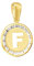 NKlaus Kettenanhänger Buchstabe F 333 Gelb gold 8 Karat 9mm Talisman Amulett Anhänger 14483