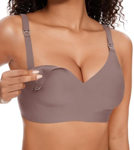 HBselect Womens Wireless Bra Womens One Smooth U Underwire Bra Gray XL