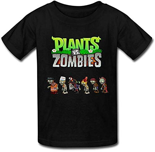 wonang Kid's Cool Plants Vs. Zombies T Shirts Black Black 3XL
