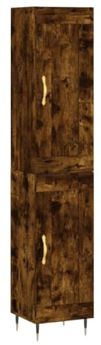 vidaXL Highboard, Sideboard mit viel Stauraum, Kommode Wohnzimmerschrank mit Türen Metallfüßen, Schrank Hochschrank Beistellschrank, Räuchereiche Holzwerkstoff