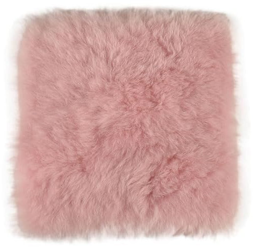 Kuhfelle Online & Nomad Lammfell Sitzauflage Stuhlkissen aus echtem kurzwolligen Lammfell Natur 37 x 37 cm Schaffell Auflage (Zart Rosa)