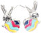USHOBE 1 Paar Kaninchen Ohrringe Hase Osterohrringe Schmuck Geschenke Zu Ostern Hasen-ohrstecker-ornament Ostern Ohrringe Schmuck Kaninchen Ohrpiercings Mädchen Legierung Osterei Karotte