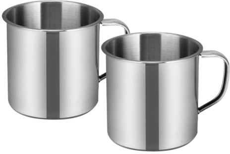 Alipis 2pcs Stainless Steel Coffee Mug with Handle Metal Double Walled Cups 100ml Camping Mug Dishwasher Safe Tea Cups Toothbrush Cup for Home Camping Travel Outdoors, 141331HPYE