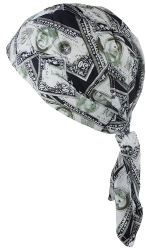fashionchimp Zandana aus 100% Baumwolle, Bandana-Kopftuch, Bikertuch für Damen und Herren, Muster-Print (Dollar) BAC108