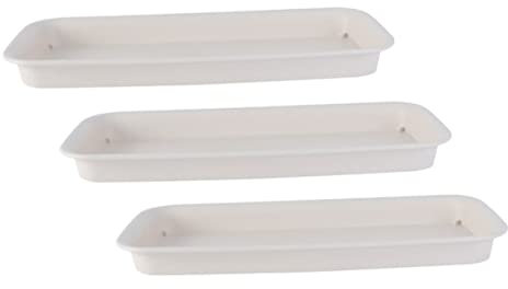 Sosoport 3St Blumentopf Tablett Pflanzen im Freien Abtropfschalen für Pflanzenuntersetzer pflanztablett pflanzenschalen Tabletts weiße Blumentöpfe rechteckige Pflanzschalen Gartenbedarf