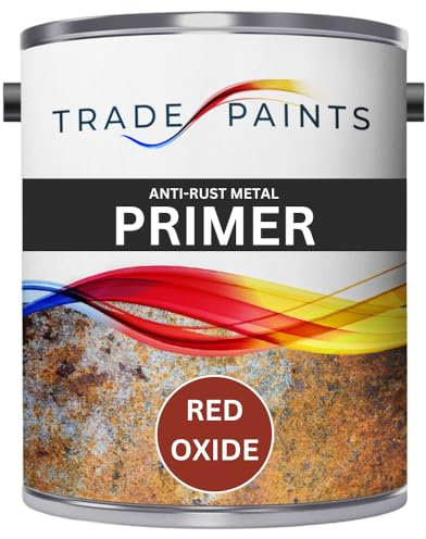 paints4trade Anti-Rust Metal Primer - Red Oxide - Anti Corrosive - Preventing Rust - Suitable for Garden Furniture, Gates & Railings - 9m2 Coverage per Litre - 1 Litre
