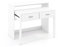 CASART 2-Tier Computer Desk, Space Saving Stable PC Table with Double Drawers, Extendable Wood Study Workstation for Home Office, Living Room and Bedroom (White, 100 x 39 x 85cm)