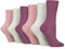 IOMI Footnurse Diabetiker-Socken für Damen, 6 Paar, Multipack, nicht elastisch, mit sanftem Griff, breite Oberseite, Größe 37-42, Rosa / Minze / Himbeere, 4-8