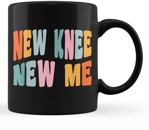 Jumbo Mug Knee Replacement Recovery New Knee New Me Drinking Cup Funny Ceramic Mug Modern Stoneware Coffee Mug for Office Hot Drinks 330Ml