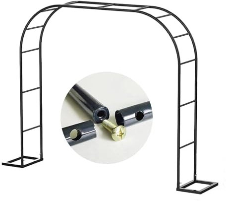 Garten-Torbogen Rankgitter Rosenbogen，Rosenpavillon Rosenspalier Hochzeitsbogen Pflanzen Klettergerüst Rack，Torbogen Aus Metall Stabil, Gartenbogen Rankgitter Drinnen Und Draußen(Noir,3x2.5x0.4m)