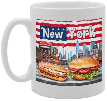 Coralgraph Various New York USA Themed Ceramic Mug – Novelty Gift Coffee Tea Cup with Iconic New York Designs (New York MG2354)