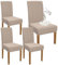 Granbest Premium wasserdichte Esszimmerstuhlhussen, dehnbar, hohe Rückenlehne, für Esszimmer, waschbar, abnehmbarer Stuhlschutz für Bankett, Küche, Party, Hotel, 4 Stück, Sandfarben