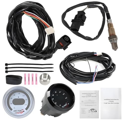 FUSHENGCHUANG 30-4110 UEGO Luft/Kraftstoff Verhältnis Messgerät mit 4.9 LSU Sensor, Breitband O2 Control Sensor Kit 0-5V Analogausgang (10-20 AFR Bereich mit Digital AFR Controller Messgerät