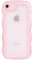 Mouzor Cute Phone Case Compatible with iPhone 7/8, Curly Wave Frame iPhone SE 2020 Case, Clear Pink iPhone SE 2022 Cases, Soft TPU Shockproof Cover for Girls Women