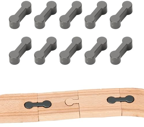 10Stk Holzeisenbahn Adapter Stecker, Holzschienen Adapter Plastik Stecker, Universal Holzeisenbahn Zubehör für Spielzeugeisenbahnen