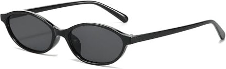RUNHUIS Retro Oval Sonnenbrille Vintage Cateye Sonnenbrille für Damen Herren Mode Brillen (Schwarz/Grau)