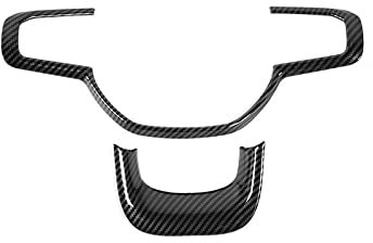 Generisch Innen Zubehör for Dodge RAM 1500 Auto Lenkrad Dekoration Abdeckung Aufkleber for Dodge RAM 1500 2019 2020 2021(Black Carbon Fiber)