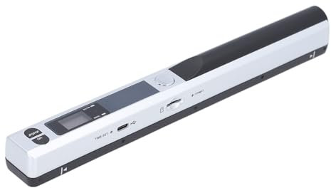 Scanner Portable pour Documents A4, Photos et Reçus – de Scanner Mobile Couleur HD 900 DPI pour la Maison, Les Voyages et Le Bureau (Silver)