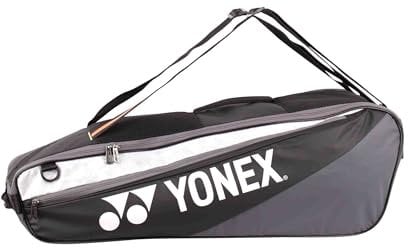 YONEX Club Racket Bag (6pcs) 52526 – Badminton- und Tennistasche | Mit Schläger-, Haupt-, Schuh- & Seitenfach | In Mehreren Farben erhältlich (Schwarz)