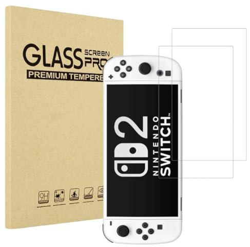 PHONILLICO Pellicola Protettiva per Nintendo Switch 2 (2025) [2 Pezzi] Vetro Temperato Resistente Vetro Protezione Anti Graffio