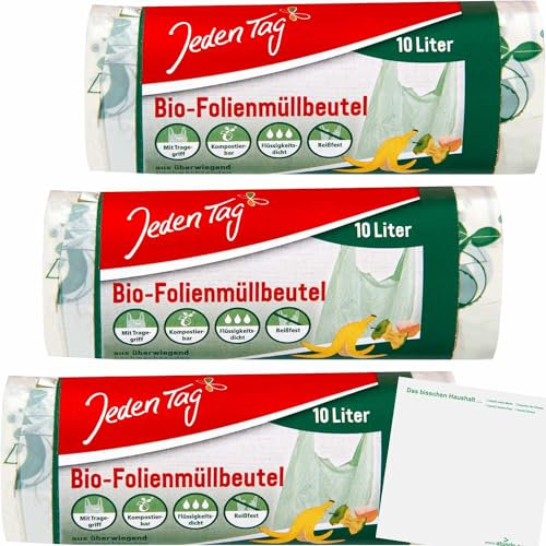 usy Bundle für Jeden Tag Bio-Folienmüllbeutel 10l 3er Pack (10St) + usy Block