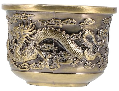 SAFIGLE Taza de Té Vintage Estilo Chino con Patrón de Dragón Diseño Retro Resistente y Elegante Copa Pequeña Apilable para Uso Doméstico y Regalo