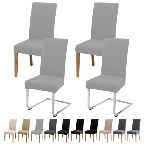 MRGSDL Stuhlhussen 4er Set, Stretch Stuhlbezug, Waschbare Esszimmerstuhl | Abnehmbar & Waschbar. Universell passend. Schützt vor Spritzern, Flecken & Abnutzung, für Küche & Bankett