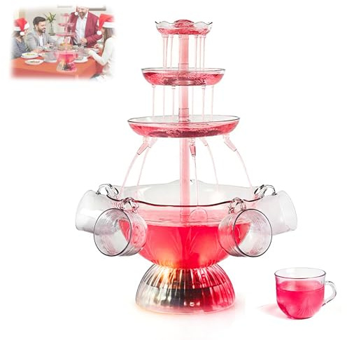 Fontaine à boisson à 3 niveaux, machine à champagne avec 5 tasses pour fête de mariage
