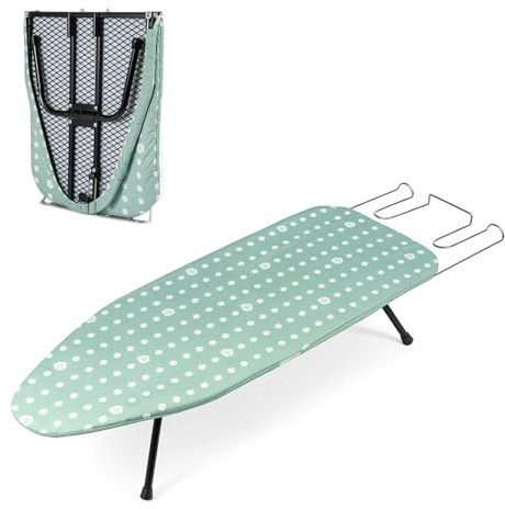 SUNNYNEST Folding Ironing Board 1PC 110x32cm 6 Height Adjustable Blue | Blue folding ironing board with 6 adjustable heights, lightweight design, cotton cover and non-slip feet for home laundry