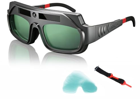 BTBHIHO Schweißbrille, Solar-Schweißerbrille, Verstellbare Komfort-Schweißschutzbrille Für Argon-Lichtbogenschweißen, Schweißerbrille Zum Schweißschutz, Blendfrei Für Tig Mig Arc Cut