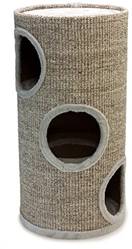 Arquivet Kratzbaum für Katzen 36 x 36 x 70 cm Beige Kratzbaum Vertikaler Schaber für Katzen Zubehör Nagelspitzer
