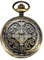 TREEWETO Unisex Taschenuhr mit Kette Analog Handaufzug Antik Kupfer Skelett Bronze