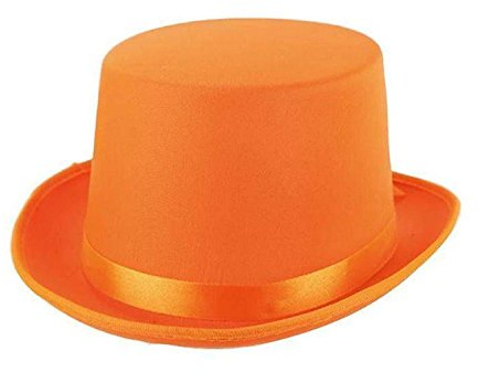 Guirca Satin Zylinder Orange Erwachsene Showtanz Zubehör Clown Fasching Karneval