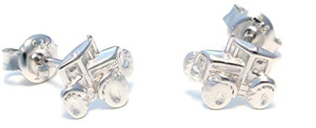 Loveyourdiamonds Traktor Ohrstecker aus echtem 925 Silber, Bulldog Ohrringe