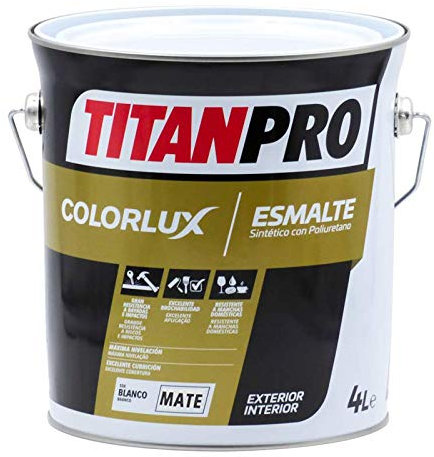 Esmalte sintético con PU Colorlux mate Titan Pro - 4 L, Blanco