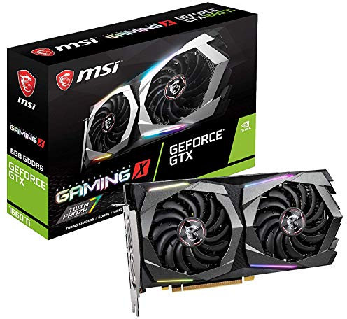 MSI GeForce GTX 1660 Ti Gaming X 6G 6 Go GDDR6 - Cartes Graphiques (GeForce GTX 1660 Ti, 6 Go, GDDR6, 192 bit, 7680 x 4320 Pixels, PCI Express x16 3.0)
