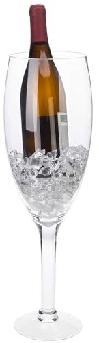 MyGift 20 Oversized Champagne Flute Glass Vase - Large Decorative Wine Cork Holder, Floral Centerpiece for Home, Bar, Wedding & Party Decor (Sturdy Freestanding Design)