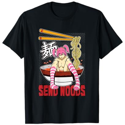 Funny send noods ramen bowl lewd anime shabu noodle pool T-Shirt