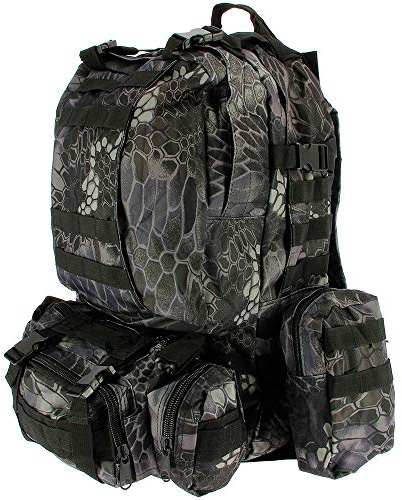 50L Molle Tactical 3 Day 72 Hour Assault Military Army Rucksack Backpack Camping Bag (Black Camo)